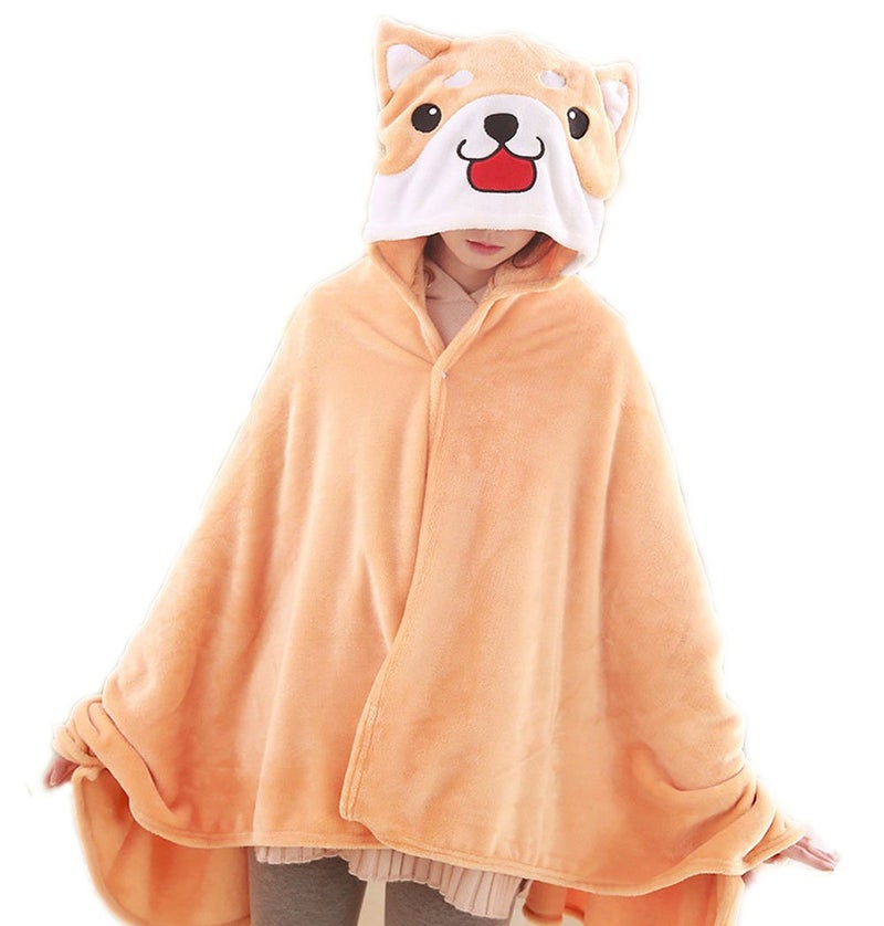 FUYU Cute Dog Cloak Blanket Soft Plush Throw Blanket Shiba Inu Cosplay Cloak - Image 1
